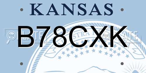 B78CXK Kansas License Plate