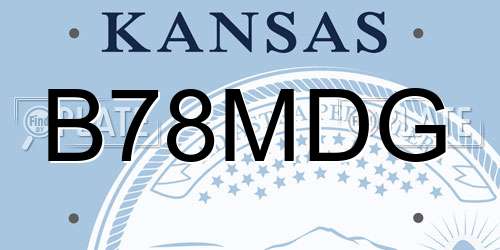 B78MDG Kansas License Plate