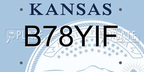 B78YIF Kansas License Plate