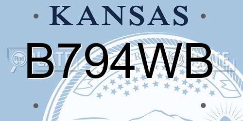 B794WB Kansas License Plate