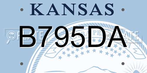 B795DA Kansas License Plate