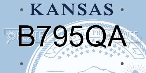B795QA Kansas License Plate