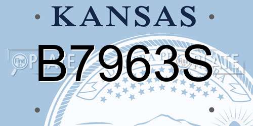 B7963S Kansas License Plate