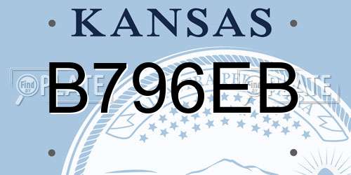 B796EB Kansas License Plate