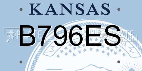 B796ES Kansas License Plate
