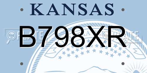 B798XR Kansas License Plate