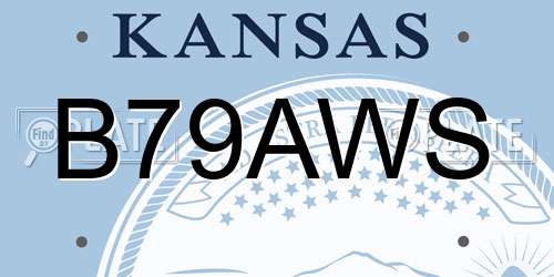 B79AWS Kansas License Plate