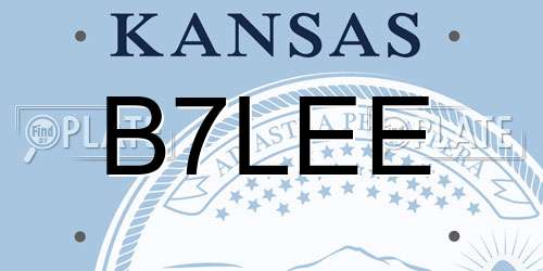 B7LEE Kansas License Plate
