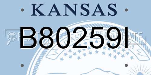 B80259I Kansas License Plate