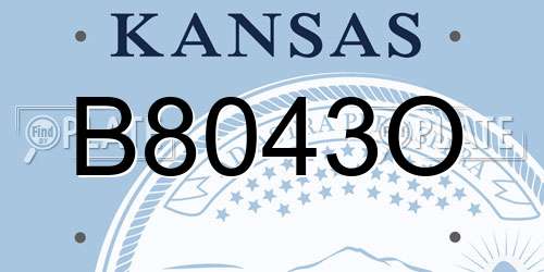 B8043O Kansas License Plate