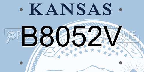 B8052V Kansas License Plate