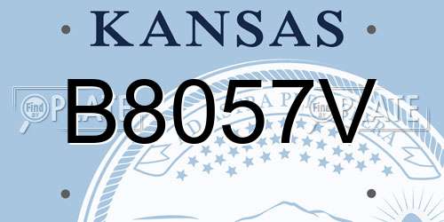 B8057V Kansas License Plate