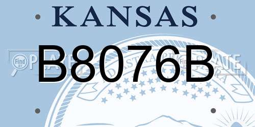 B8076B Kansas License Plate