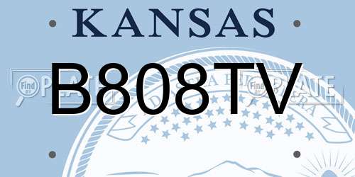 B808TV Kansas License Plate