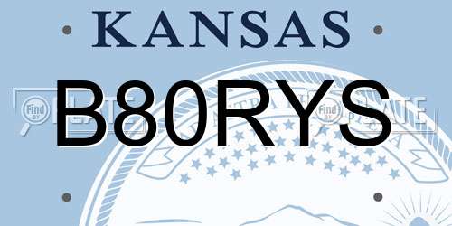 B80RYS Kansas License Plate