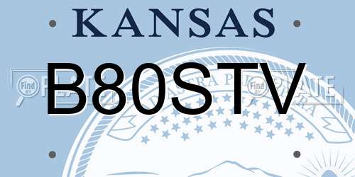 B80STV Kansas License Plate