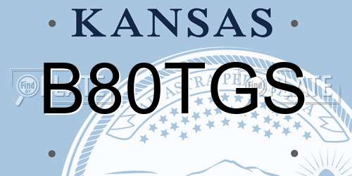B80TGS Kansas License Plate