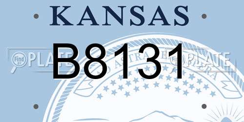 B8131 Kansas License Plate