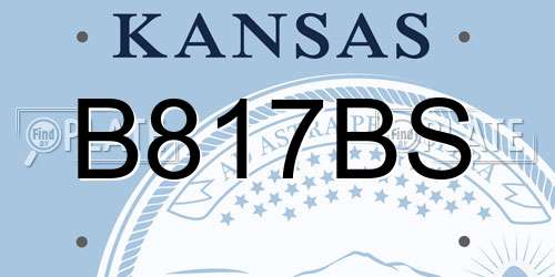 B817BS Kansas License Plate