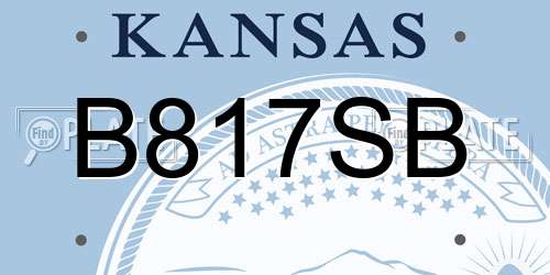 B817SB Kansas License Plate