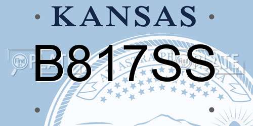 B817SS Kansas License Plate