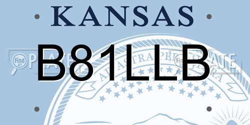 B81LLB Kansas License Plate