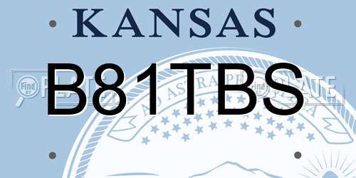 B81TBS Kansas License Plate