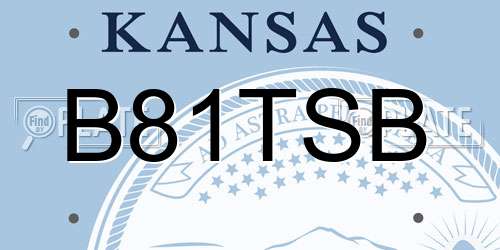 B81TSB Kansas License Plate