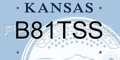 B81TSS Kansas License Plate
