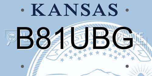 B81UBG Kansas License Plate