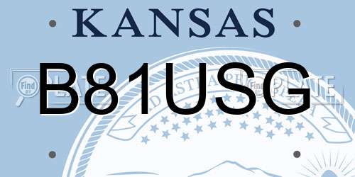 B81USG Kansas License Plate