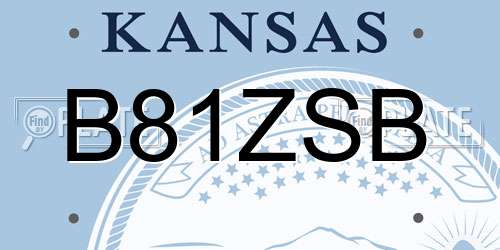 B81ZSB Kansas License Plate