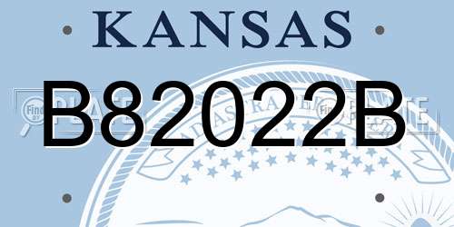 B82022B Kansas License Plate