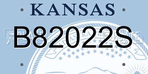B82022S Kansas License Plate