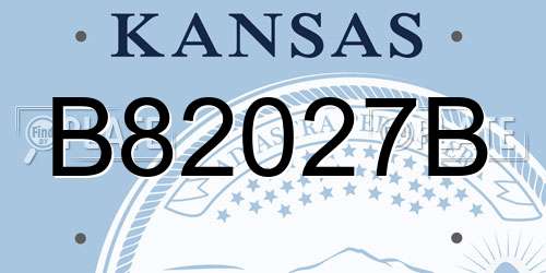 B82027B Kansas License Plate