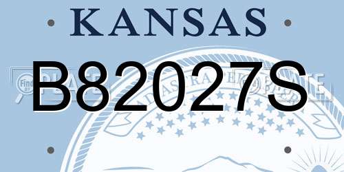 B82027S Kansas License Plate