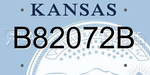 B82072B Kansas License Plate