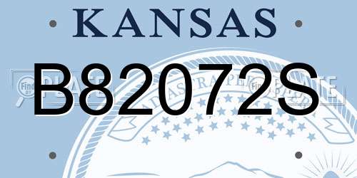 B82072S Kansas License Plate