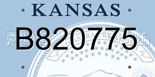 B820775 Kansas License Plate