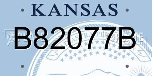 B82077B Kansas License Plate