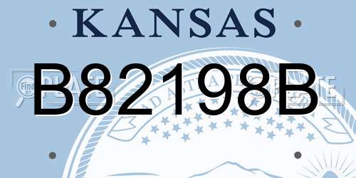 B82198B Kansas License Plate