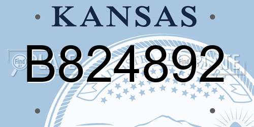 B824892 Kansas License Plate