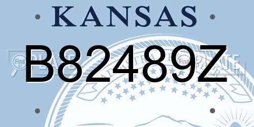 B82489Z Kansas License Plate