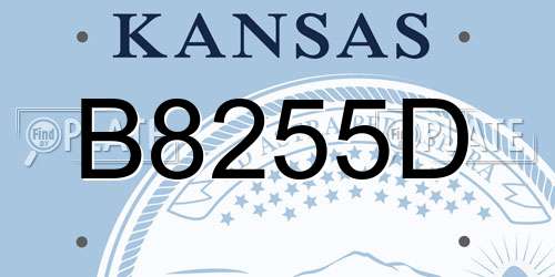 B8255D Kansas License Plate