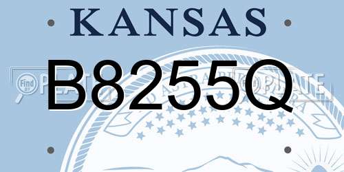 B8255Q Kansas License Plate