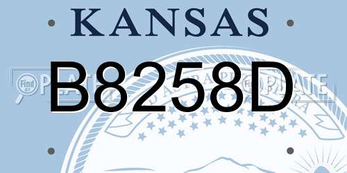 B8258D Kansas License Plate