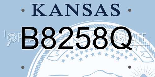 B8258Q Kansas License Plate