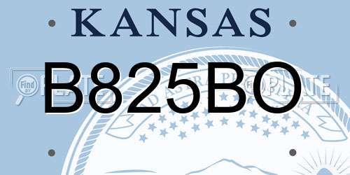 B825BO Kansas License Plate