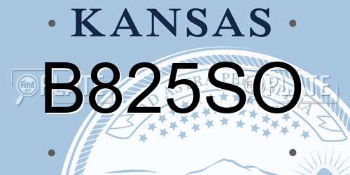 B825SO Kansas License Plate