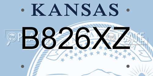 B826XZ Kansas License Plate